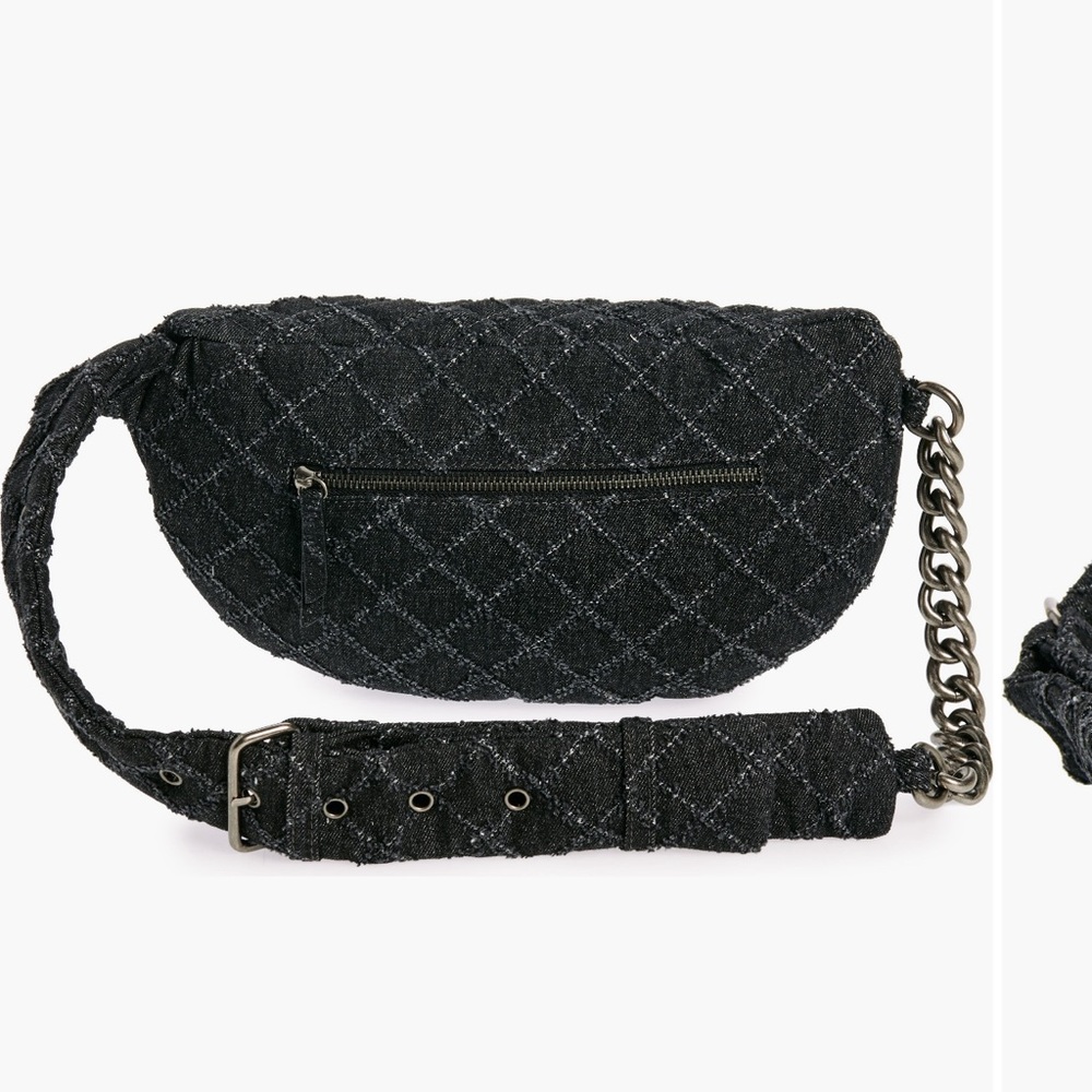 Kurt Geiger Brixton belt bag denim black NWT - Picture 2 of 12